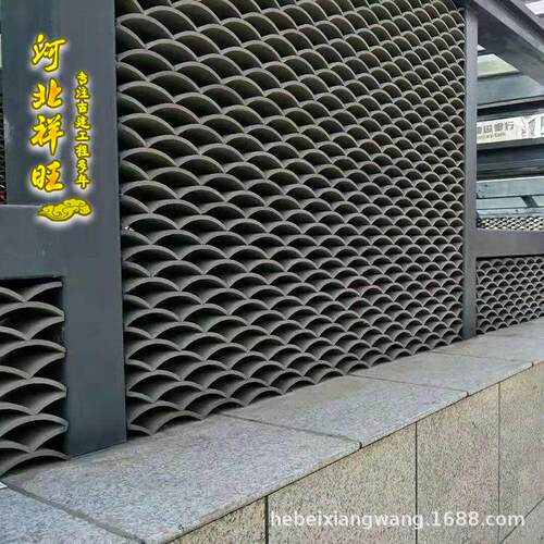 仿古小青瓦背景墙隔断墙古建青瓦装饰立瓦青瓦片复古新中式