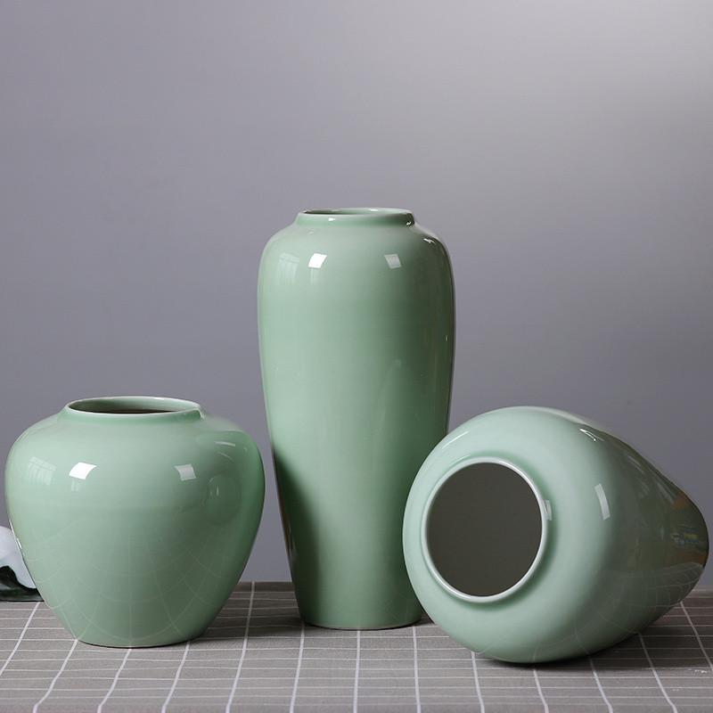 现代简约景德镇陶瓷花瓶摆件样板房餐桌电视柜客厅水养插花装再名