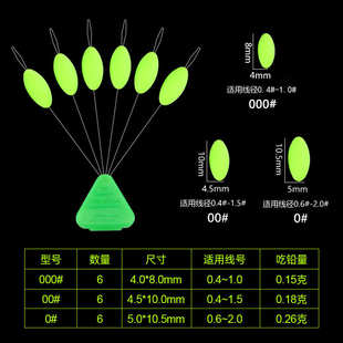 阿酷精工荧光浮子七星漂流线型高灵敏度传统钓散浮子钓鱼浮漂鱼漂