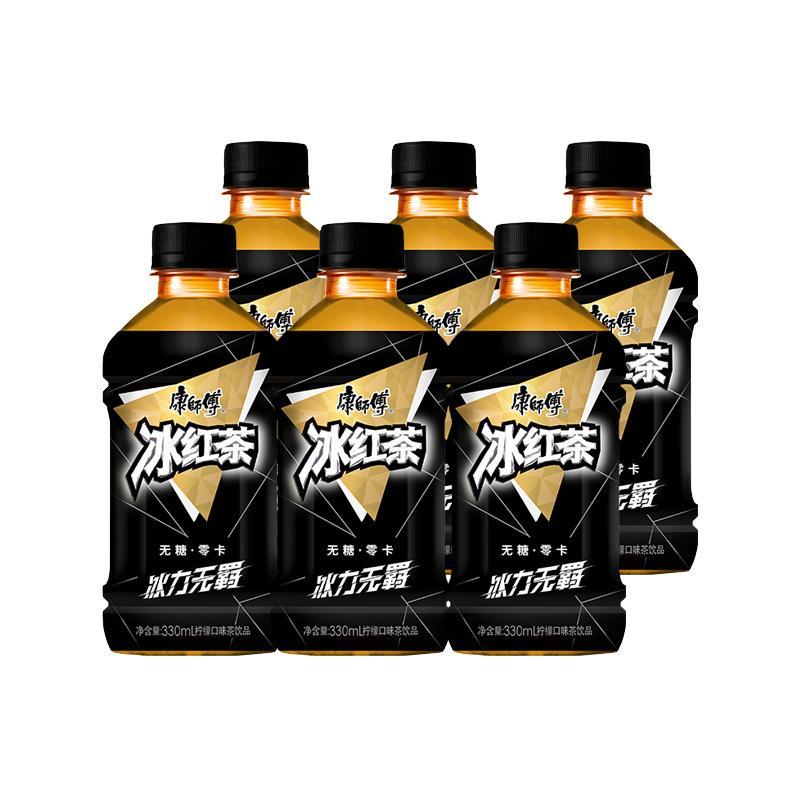 【6瓶新日期包邮】康师傅冰红茶330ml酸梅汤雪梨绿茶饮料小瓶装yb