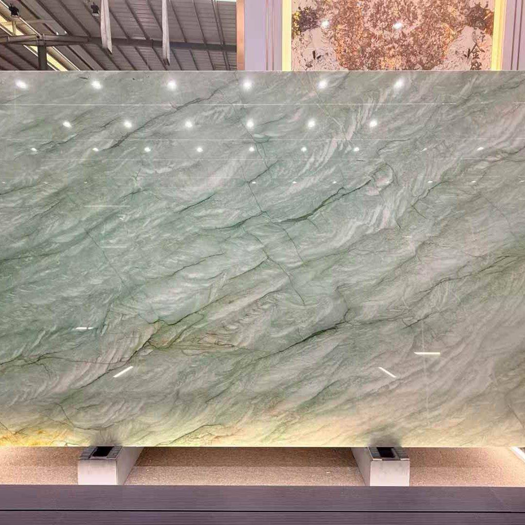 皇家绿奢石意式餐桌大理石天然异形茶几石材洗手池台面板