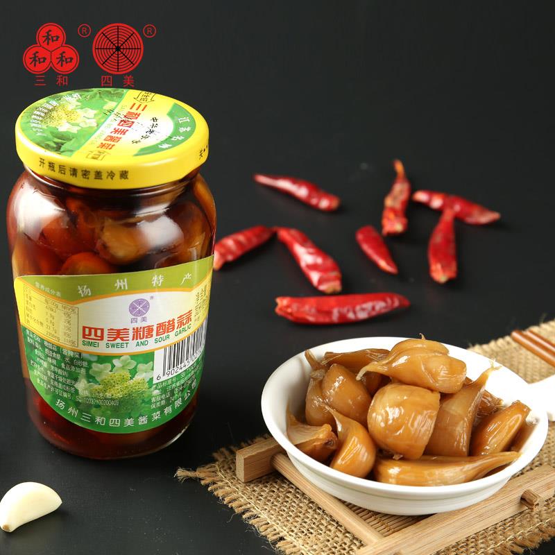 三和四美糖醋蒜375g瓶装大蒜头小咸菜扬州特产酱菜下饭菜自制糖蒜