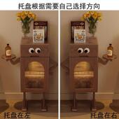 器人床柜可爱机储物柜带灯侧边卧室物客床头柜厅置柜创意儿童床边