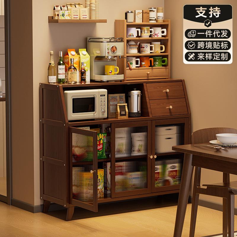 实木餐边柜靠墙一体式储物柜客厅餐边柜