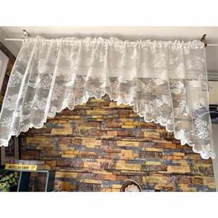 艺厨房蕾丝布欧式 窗纱弧形窗幔 7l8k田园简约帘成品窗帘蝴蝶韩式