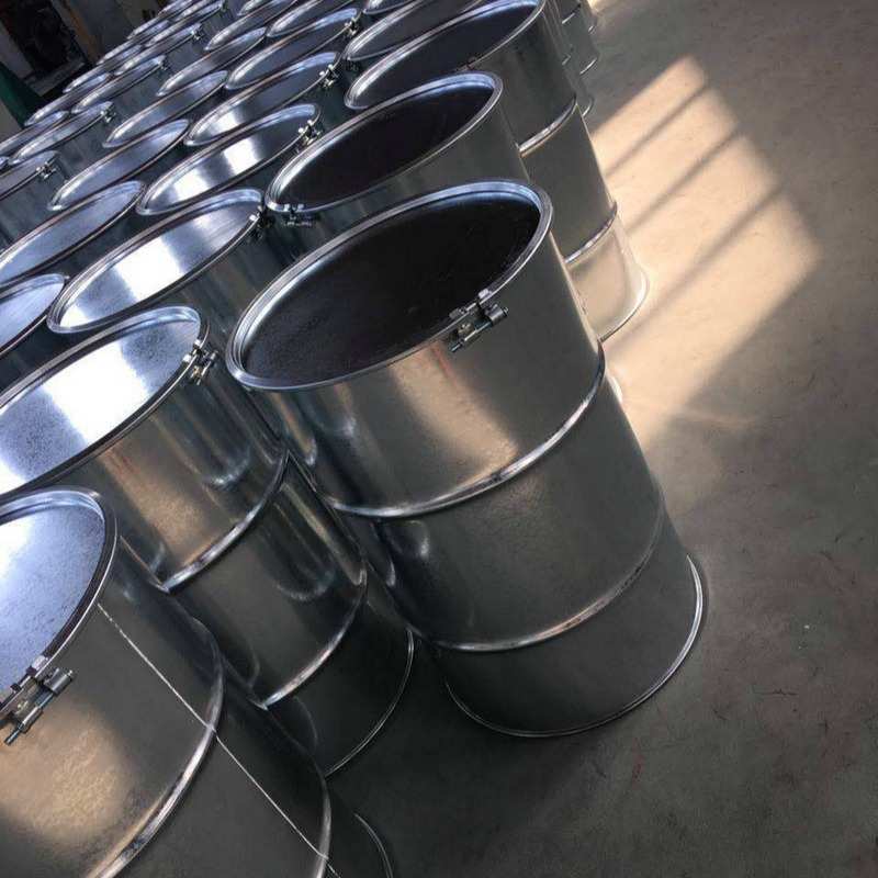 厂家批发200L开口圆形镀锌铁桶 208升化工涂料桶铁皮桶包装桶