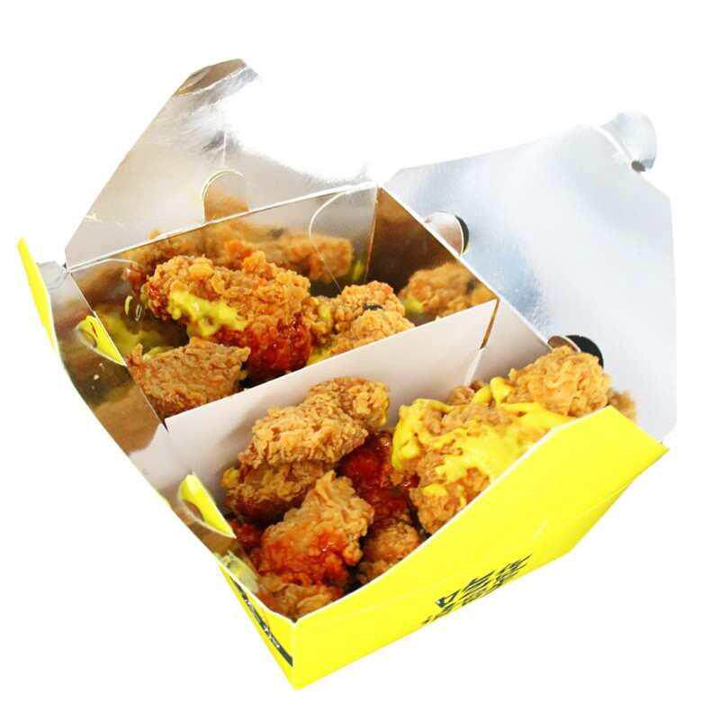 可分隔韩式炸鸡打包盒外卖一次性餐盒 鸡腿鸡翅包饭鸡块包装纸盒