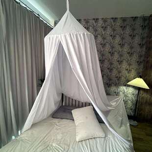 家圆顶婴床遮光挡风WHE床帘幔布用帘子儿童床头蚊帐免打孔安儿装