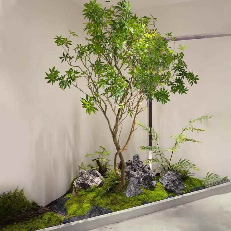 室内仿真绿植景观马醉橱木窗造景MZMS001物假植树真树仿场景软装