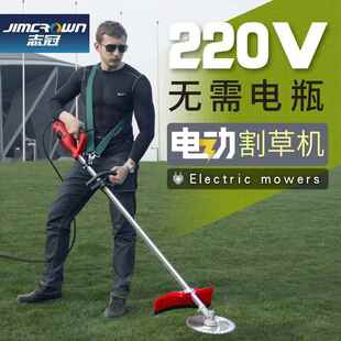 冠20v家用大率交流电动功割草机志插电式园林KTL剪草机草坪除草2