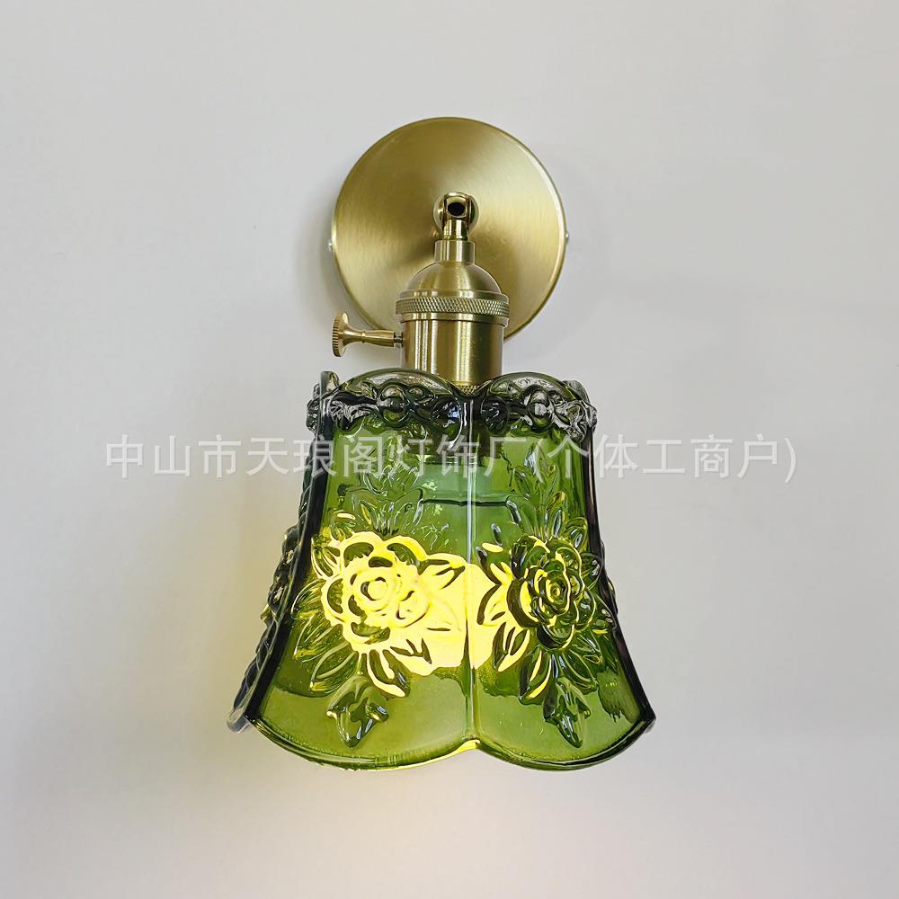 法式雕花玻壁灯玄关过道床头餐厅吧台日式北欧现代简约金色小吊灯