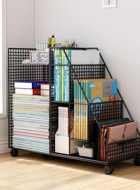 阳台飘窗书架小书柜儿本空间绘ZJC利用书桌边置童物架架落地移动
