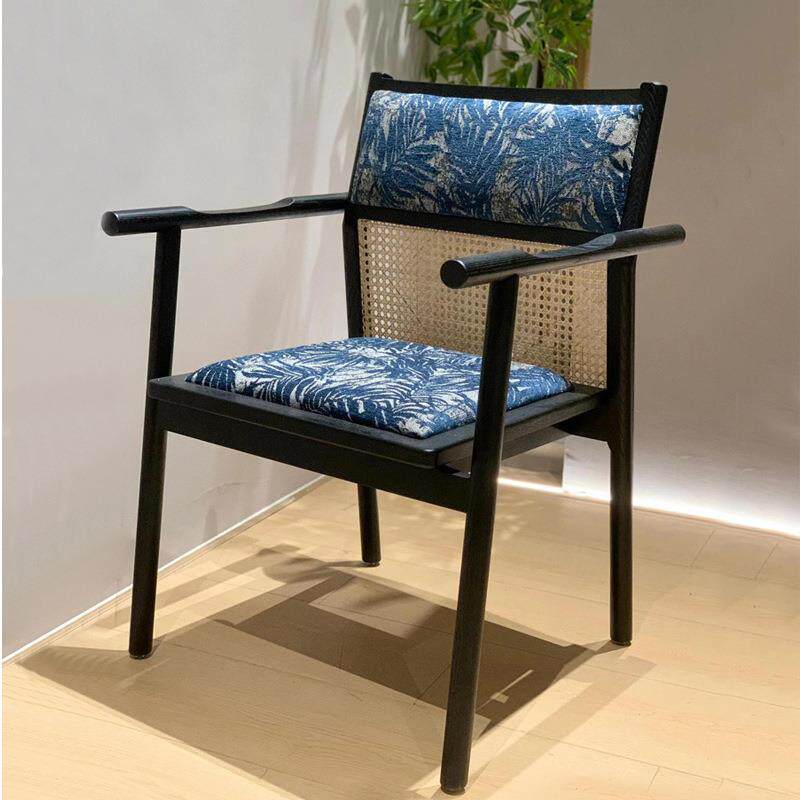 中古风实木沙发椅新中式实木餐椅书椅客厅阳台休闲椅洽谈椅扶手椅