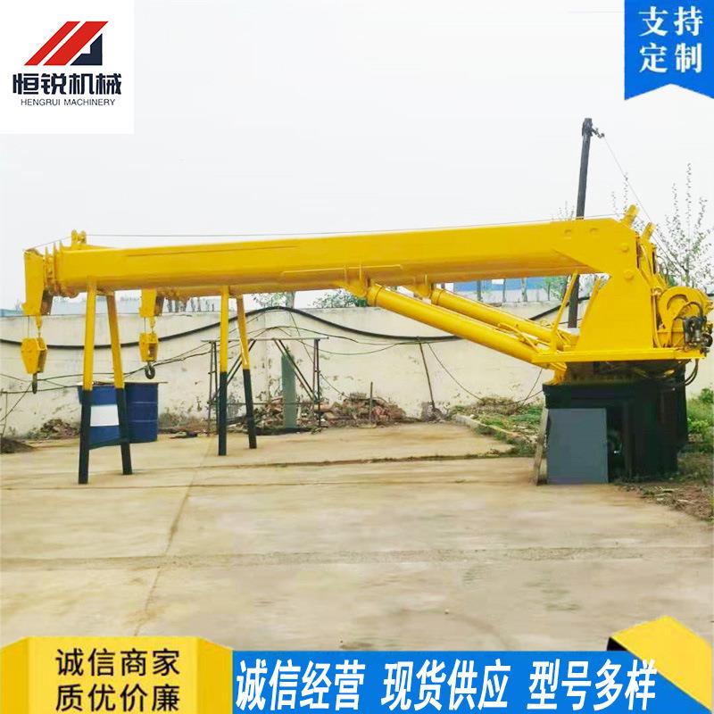 船用起重机车载伸缩吊机甲板船吊液压直臂悬臂码头吊港口克令吊