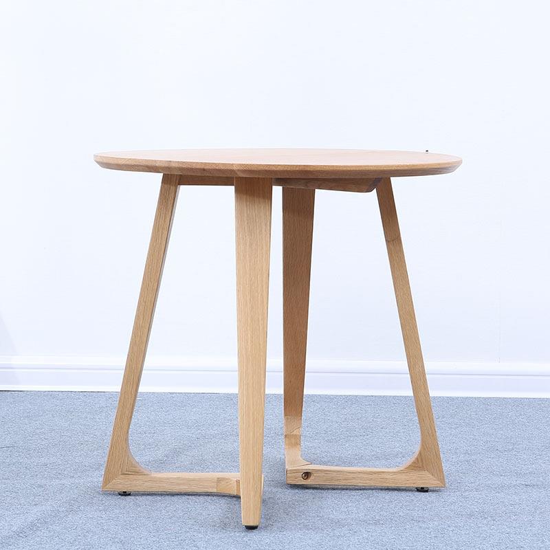 海贻日式全实木圆茶几沙发小角几小边桌咖啡小圆桌橡木家具