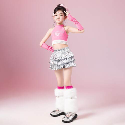 女童爵士舞演出服儿童街舞幼儿嘻哈女孩kpop打歌走秀服装潮服