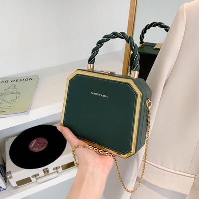 Small square bag PU handbag retro simple shoulder bag