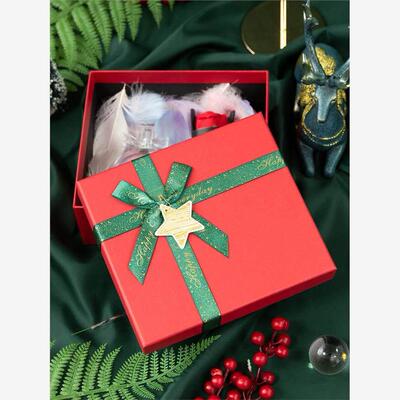 Christmas gift packaging box red empty paper boxes handbag