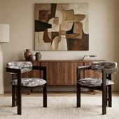 意式 中古餐椅家用设计师实木椅子酒店高级白蜡木靠背椅扶手椅