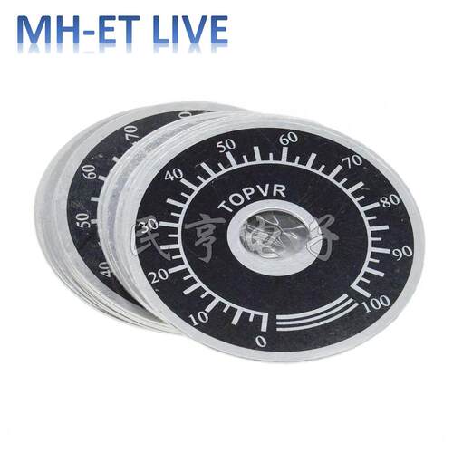 电位器铝片刻度盘TOPVR 0-100数字刻度码盘外径40mm 孔径10mm