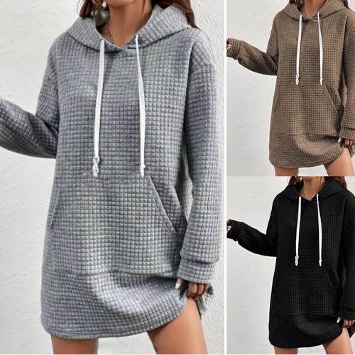 Plaid Checkered Knit Dress Women Womenswear Casual Hat