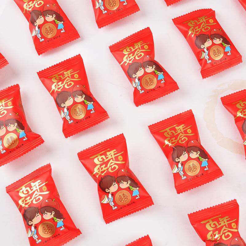金利庄卡通图案蜜枣500g散装婚庆喜结婚糖阿胶红枣休闲零食品