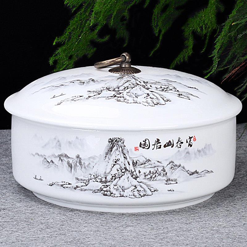 带盖子喝茶洗缸特大号水盂功夫笔洗杯盆茶具配件大全家用品陶瓷精