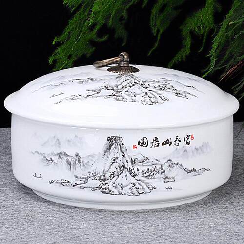 带盖子喝茶洗缸特大号水盂功夫笔洗杯盆茶具配件大全家用品陶瓷精