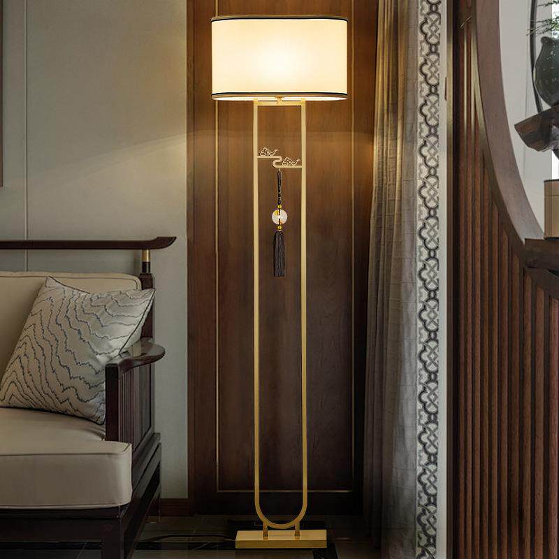 新中式落地灯客厅仿古国风酒店茶楼立式台灯中古风简约卧室书房灯