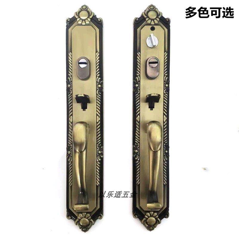 罗普斯金铝合金大门锁防盗拉手把手老式按压双对开门整套