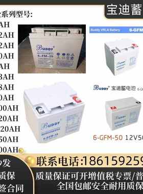 BUDDY宝迪蓄电池12V20AH4AH38A65AH100AH150AH200AH直流屏UPS电源