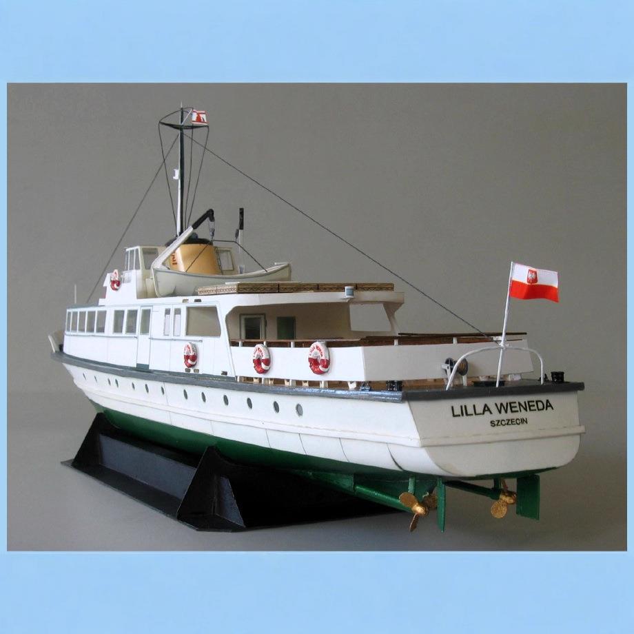 纸模型 1:100 波兰海岸渡轮 夜航船 游轮 游艇 轮船 超精美