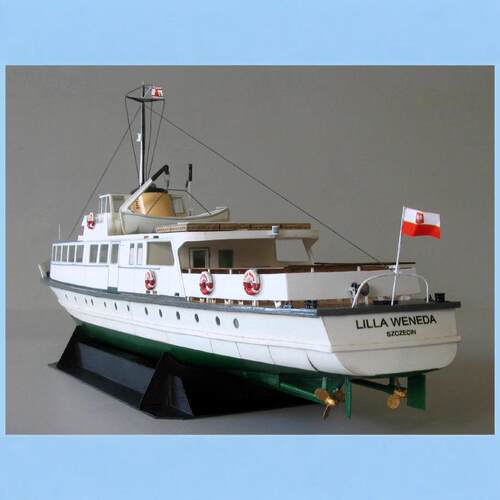 纸模型 1:100 波兰海岸渡轮 夜航船 游轮 游艇 轮船 超精美