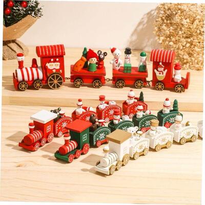 Merry Christmas Wooden Train Ornament Christmas Decoration