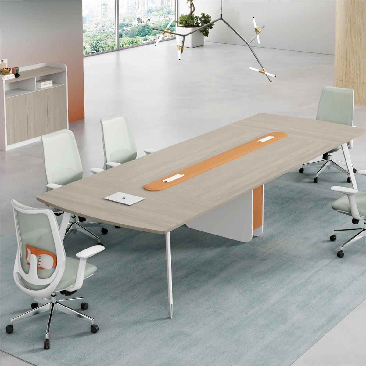 代简约办室公会议桌 会议室长条办公现工作台培训洽条谈室长桌