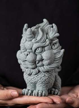 摆设麒麟茶桌面宠青摆件办公室家居客厅砂石鱼缸造景创意装饰招财