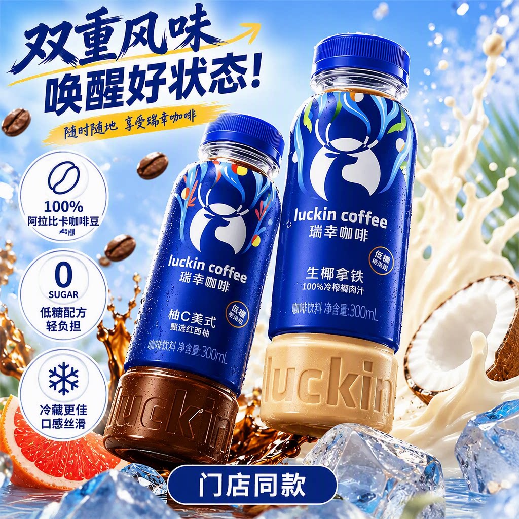 瑞幸咖啡门店同款办公提神饮品图片