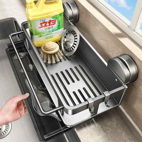 吸盘厨房置物架抹布收纳沥水架免打孔壁挂调料架子水槽吸盘沥水架