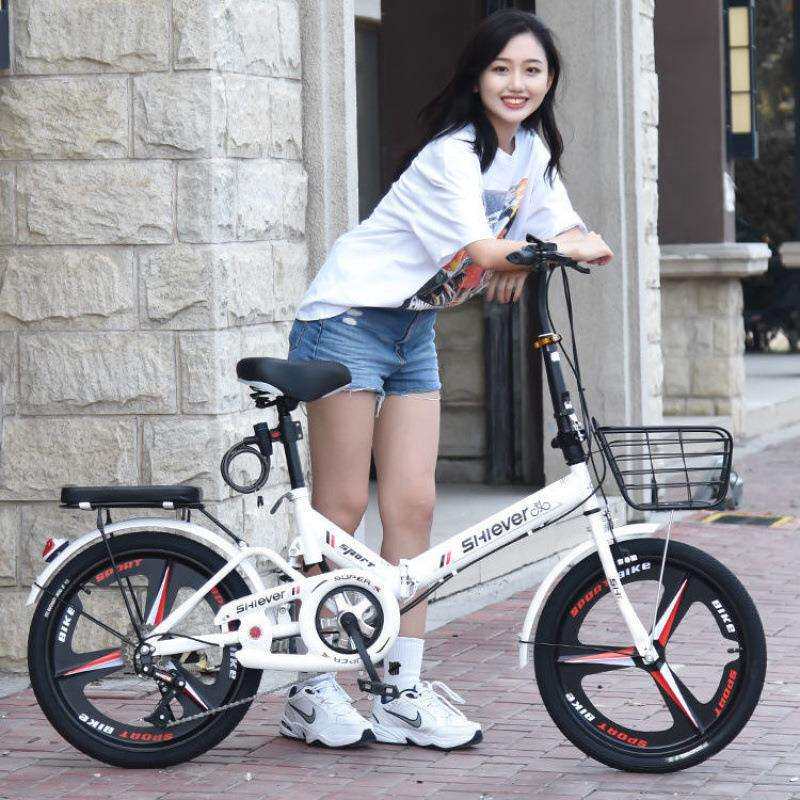 新款折叠变速自行车成年人实心胎20/22寸学生男女式小型脚踏单车