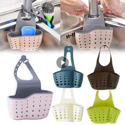 Kitchen Sink Holder Hanging Drain Basket Adjustable Soap Spo