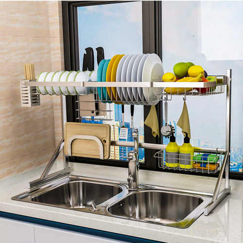 不锈钢沥水收纳整理架厨房刀板碗筷碟盘单双水槽三角沥水架沥水柜