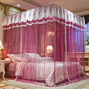 1老式 双人床蚊帐.1纹0m三开家用1公主单人z655风支架米门8x2. 新款