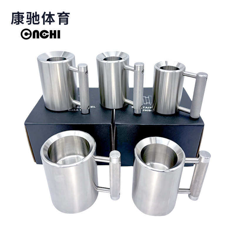 厂家批发304 食品级不锈钢哑铃杯超重运动水杯男女家用健身房举重