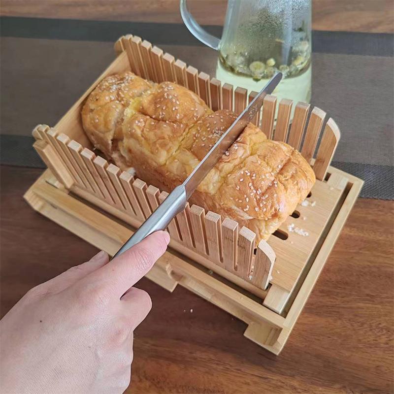 竹制家用商用面包切盘切片菜板面包片面包盘厨房烤面包吐司切片器