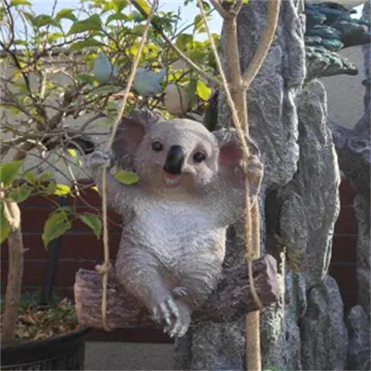 创树脂吊绳考拉兔狗摆猫SZZ居户外家客厅阳台花园卡通秋千装饰意