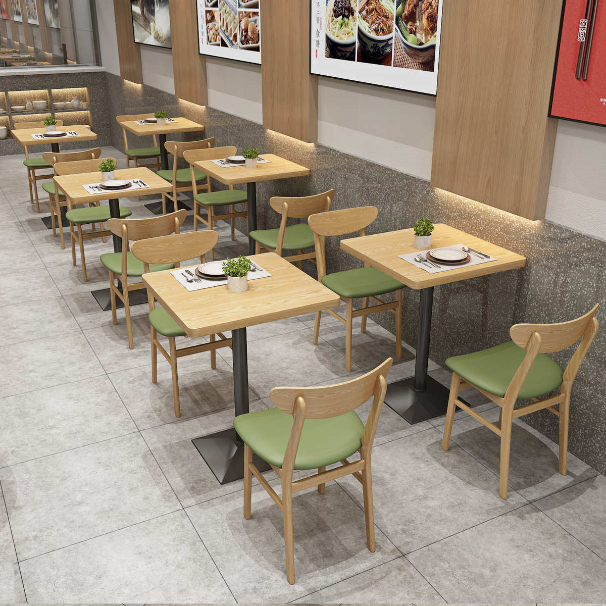 餐饮卡座沙发桌椅组合甜品店餐厅靠墙西餐厅餐吧餐奶茶店桌椅组合