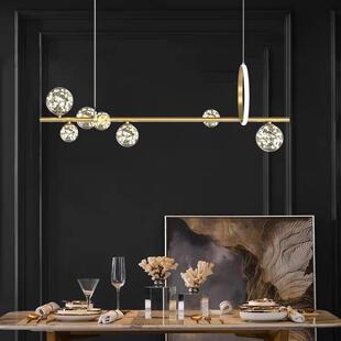 现简约魔豆厅泡泡代轻奢餐吊灯GXX创意个性 吧led长条餐厅灯台 时尚