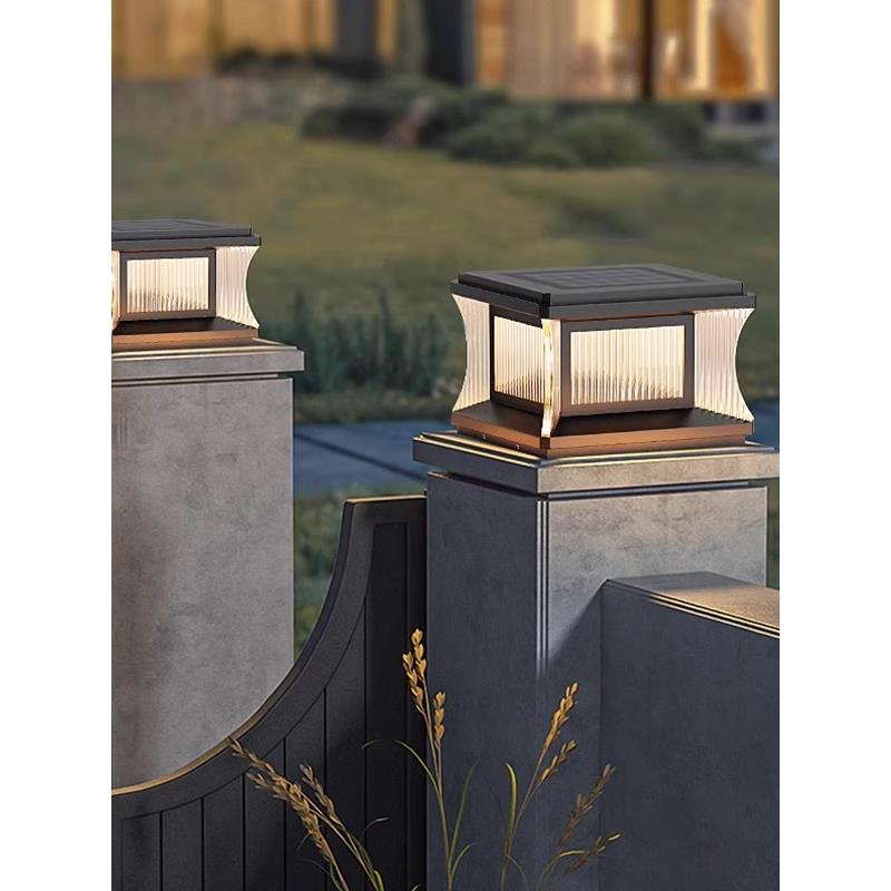 柱头灯太阳能门柱灯庭院柱子灯户外别墅大门灯防水室外院子围墙灯