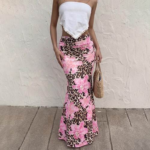 Butt wrapped fishtail skirt, high waist long skirt