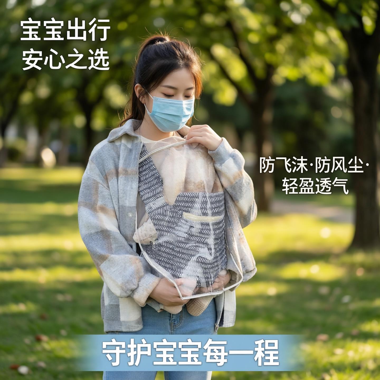 婴幼儿出行防护面罩防飞沫防风尘新生儿儿童户外遮脸宝宝外出脸罩